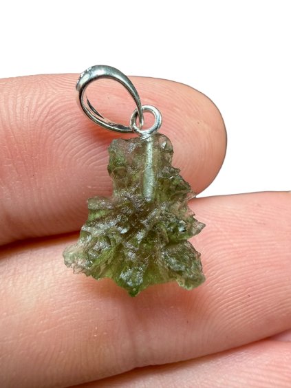 Silver moldavite pendant 0,8g