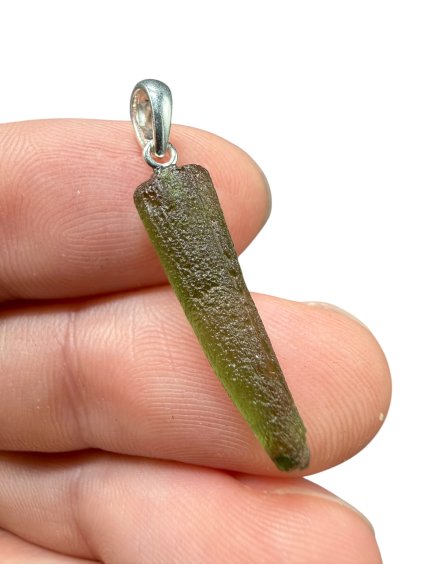 Silber Moldavit Anhänger 1g