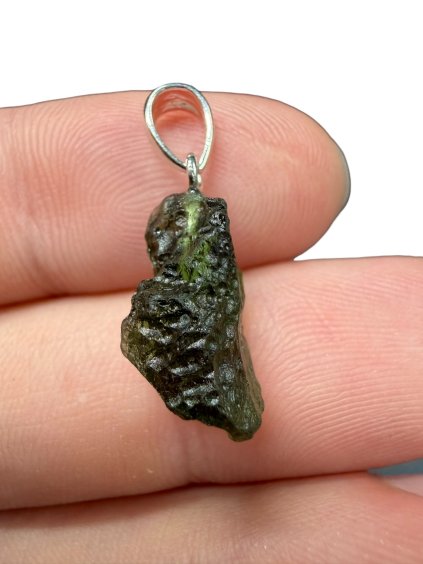 Silver moldavite pendant 1,2g