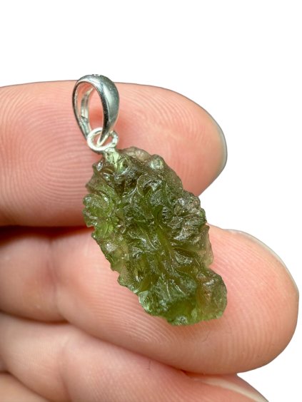 Silver moldavite pendant 1,2g