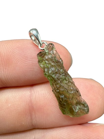Silver moldavite pendant 1,2g