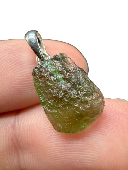 Silver moldavite pendant 1,2g