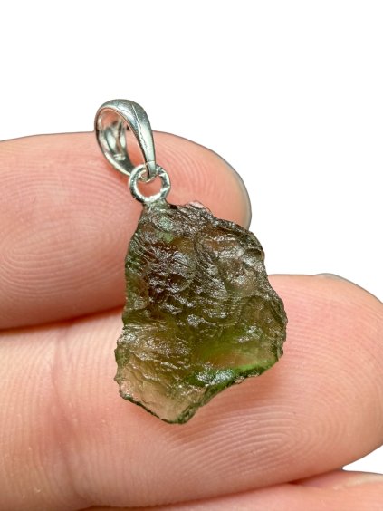 Silver moldavite pendant 1,3g