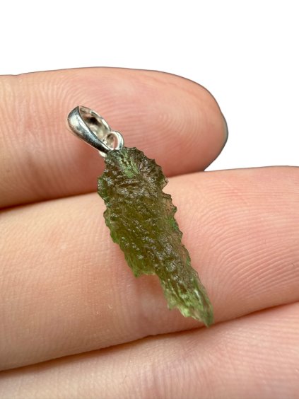 Silber Moldavit Anhänger 0,7g