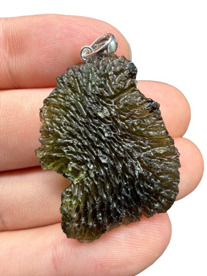Silber Moldavit Anhänger 6,7g
