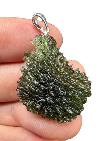 Stříbrný vltavínový přívěsek 6,4g