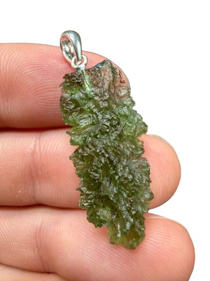 Silver moldavite pendant 3g