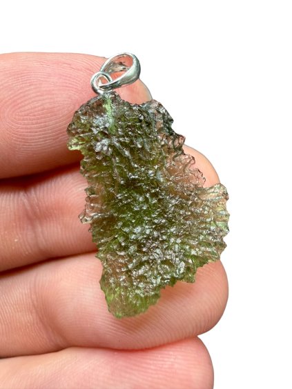 Silber Moldavit Anhänger 2,8g
