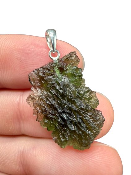 Silber Moldavit Anhänger 3,2g