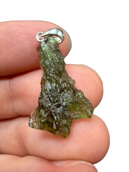 Silver moldavite pendant 2g