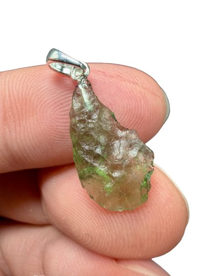 Silber Moldavit Anhänger 0,7g