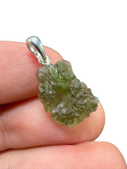 Stříbrný vltavínový přívěsek 1,7g