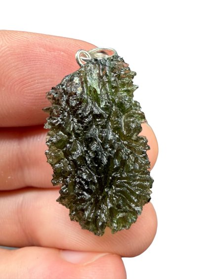 Stříbrný vltavínový přívěsek 5,6g