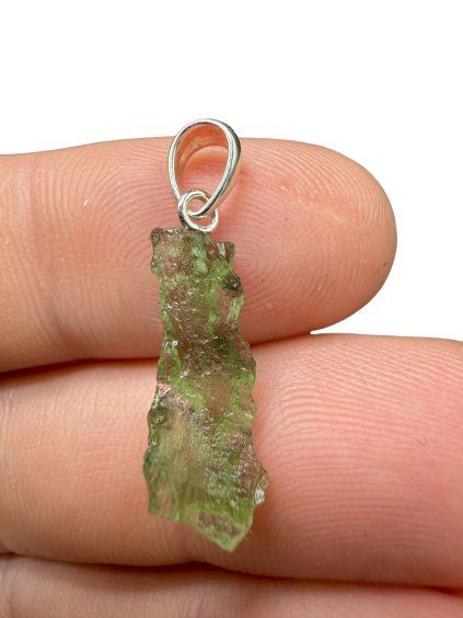 Silber Moldavit Anhänger 0,7g