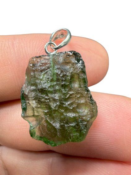 Silver moldavite pendant 2,3g