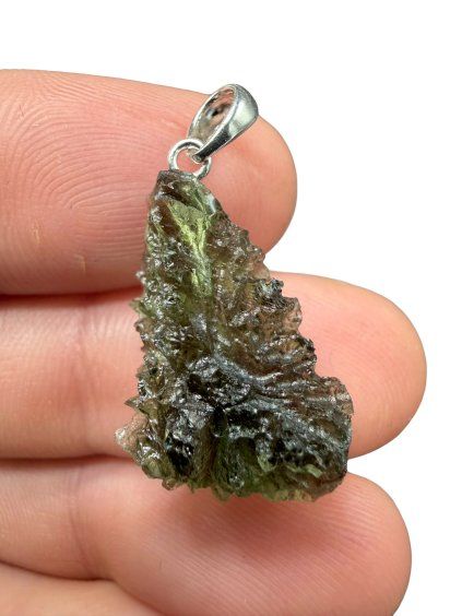 Silver moldavite pendant 2,4g