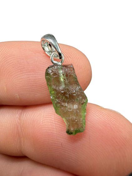 Silber Moldavit Anhänger 0,7g