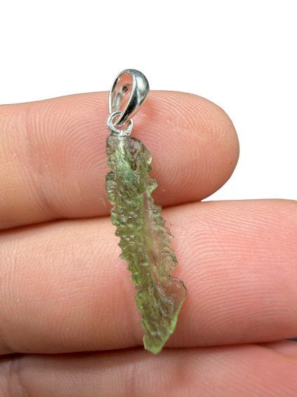 Silber Moldavit Anhänger 0,7g