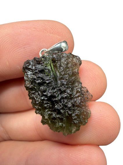 Silber Moldavit Anhänger 4,1g