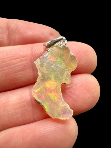 Silver precious opal pendant
