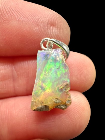 Silver precious opal pendant