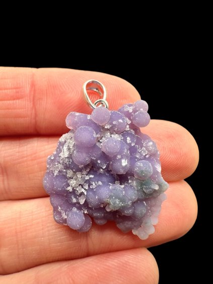 Silver grape chalcedony pendant