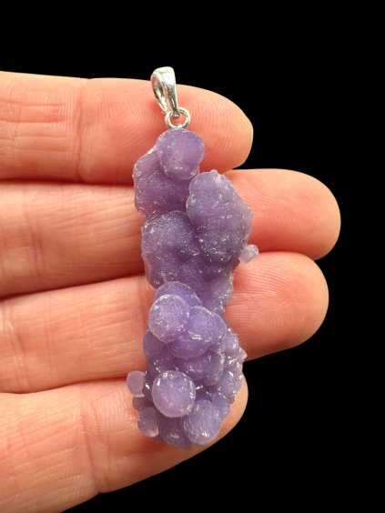 Silver grape chalcedony pendant