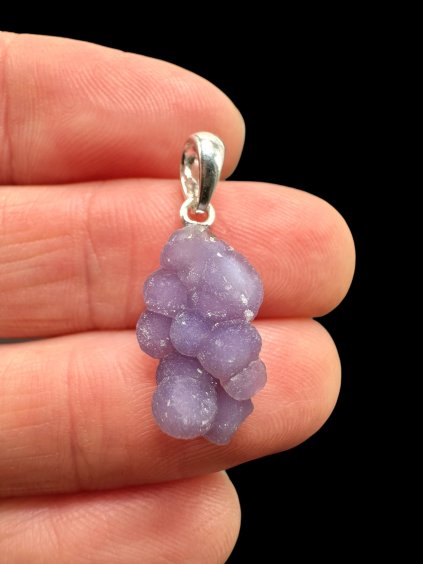 Silver grape chalcedony pendant