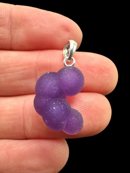 Silver grape chalcedony pendant