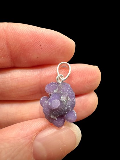 Silver grape chalcedony pendant