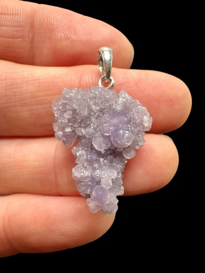 Silver grape chalcedony pendant
