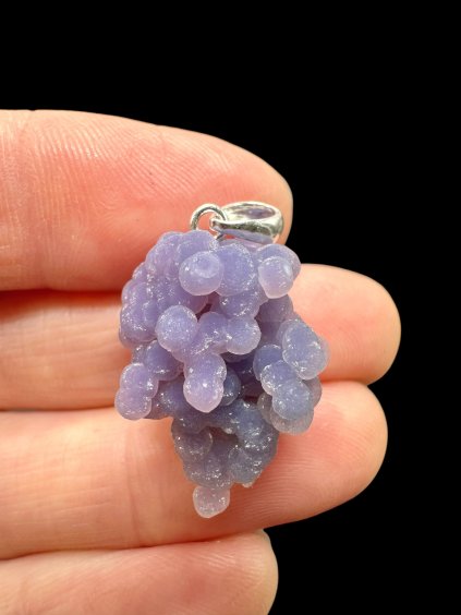 Silver grape chalcedony pendant