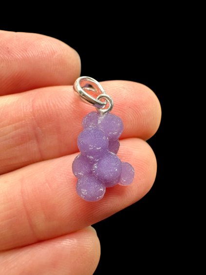 Silver grape chalcedony pendant