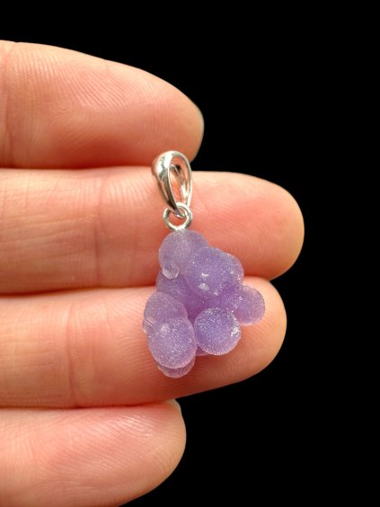 Silver grape chalcedony pendant
