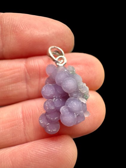 Silver grape chalcedony pendant