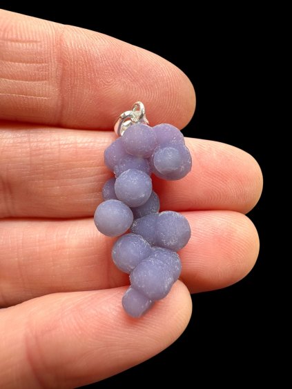 Silver grape chalcedony pendant