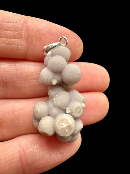 Silver grape chalcedony pendant