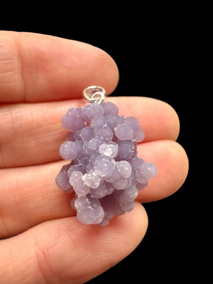 Silver grape chalcedony pendant