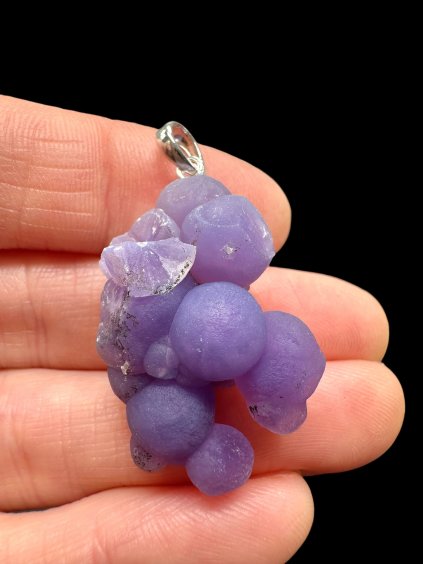 Silver grape chalcedony pendant