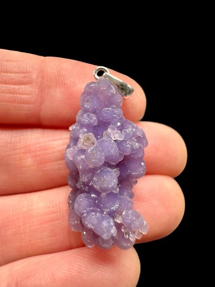 Silver grape chalcedony pendant
