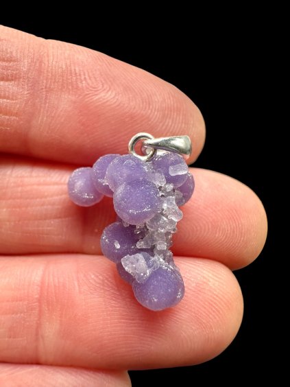 Silver grape chalcedony pendant