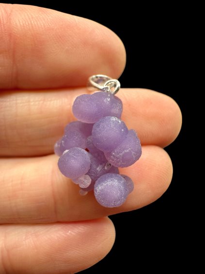 Silver grape chalcedony pendant