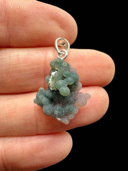 Silver grape chalcedony pendant