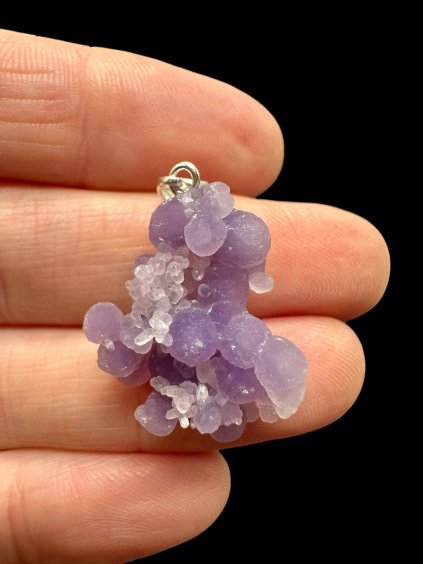 Silver grape chalcedony pendant