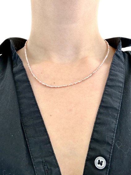 Rhodochrosit-Halskette 2 mm – Facettierte Perlen