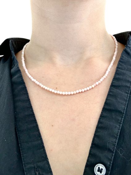 Halskette aus Rosa Opal 3 mm – Facettierte Perlen