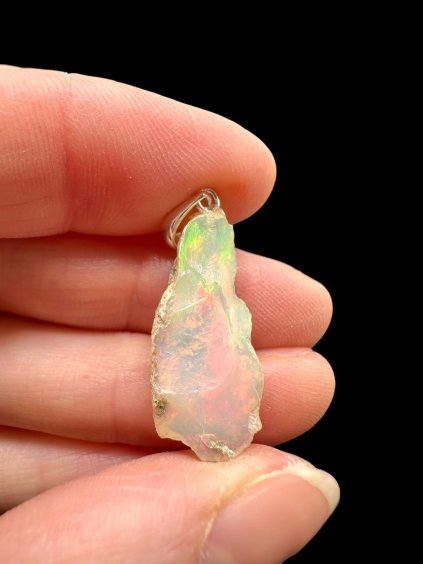 Silver precious opal pendant