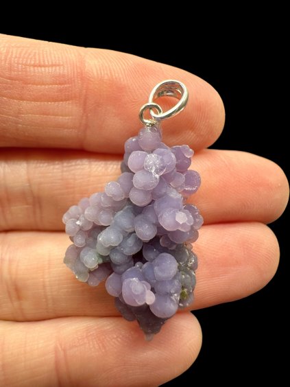 Silver grape chalcedony pendant