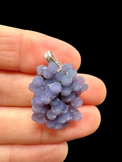 Silver grape chalcedony pendant