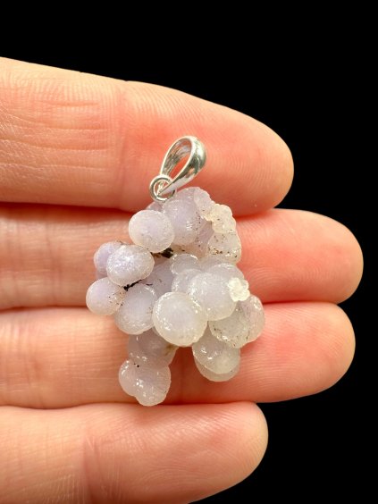 Silver grape chalcedony pendant